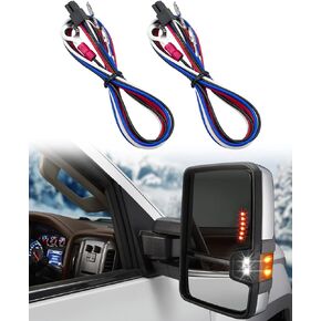 Tow Mirrors Wiring Harness Fit for Chevy Silverado GMC Sierra 1500 2500HD 2014-2018 Cargo Running Turn Signals Light, 2 Pcs