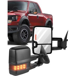 ECCPP Side Mirrors Replace for Chevy for Silverado for Suburban 1500 2500 3500 for Tahoe for GMC for Sierra for Yukon Power Heated Chrome Tow Mirrors for 1999 2000 2001 2002