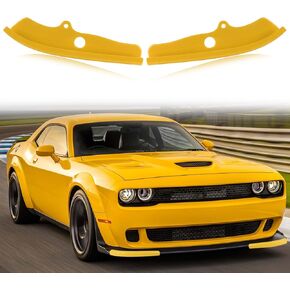 SleYuYir الشفة الأمامية المكونة من قطعتين - غطاء واقي مقسم من ألياف الكربون متوافق مع 2015-2020 Dodge Challenger Scat Pack R/T GT SRT/SRT 392 Plus، أصفر in Kuwait