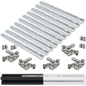 10Pcs 2020 Aluminum Extrusion Profile Corner Bracket Straight Line Connector 20 Extruded Aluminum Length Brackets with M5 Screw for 6mm T/V Slot 20 Series Extrusion Rail