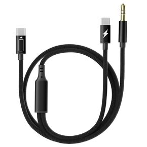 IVSHOWCO USB C to USB C Charging Cable PD60W, USB Type C to 3.5mm Audio + Fast Charging Cable, 3.5mm Headphone aux Jack Nylon Braided Cord for iPhone 15 Pro Max/Plus iPad Galaxy S24 Ultra Pixel