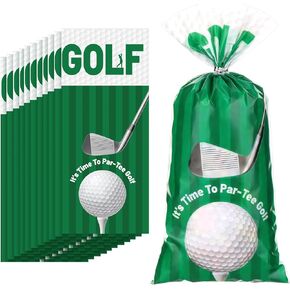 Jetec 100 Pcs Golf Party Candy Favor Bags Golf Cellophane Treat Bags Gift Goodie Bags with Twist Ties Golf Themed Party Decorations Baby Shower Birthday Party Supplies