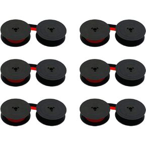 Printerfield 6 Pack Compatible Typewriter Ink Ribbon for Olivetti GR.4/GR.8 - Black&Red