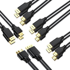 كابل DispalyPort إلى HDMI بطول 3 أقدام، ومنفذ Dispaly DP إلى HDMI سلك محول ذكر إلى ذكر [نقل في اتجاه واحد] لشاشة عرض HDTV متوافقة مع Lenovo HP ASUS Dell وغيرها من العلامات التجارية in Kuwait