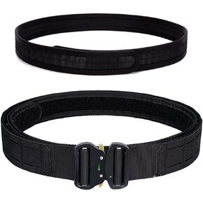 Hehyxade Tactical Belt, Quick Release Buckle Molle Belt 2" Battle Belts with 1.5'' EDC Inner Belt Law Enforcement Duty Belts
