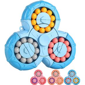 Magic Bean Rotating Cube,Creative Rotating Finger Fidget Puzzle Toy,Boys Girls Handheld Spinner Stress Anxiety Relief Ball Game Sensory Toys,Gift for Kids Ages 3 Above Christmas Birthday Easter
