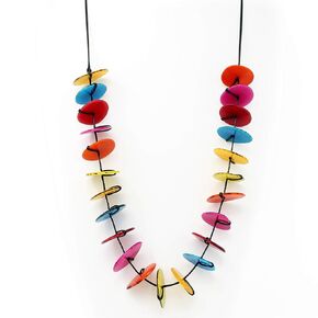 Tagua Necklace Rainbow Chips Handmade Fair Trade Lightweight by Florama Natural Jewelry
