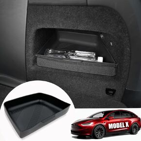 Rear Trunk Storage Box for Tesla X - Rear Trunk Left Side Upper & Lower Storage Bins Box Storage Packets for Tesla Model X Interior Accessories 2022 2023 2024-2PCS