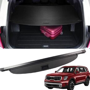 Marretoo for Kia Telluride 2024 2023 2022 2021 2020 Cargo Cover Black Retractable Factory Style SUV Trunk Cover for Kia Telluride Accessories Cargo Security Shade Trunk Cover
