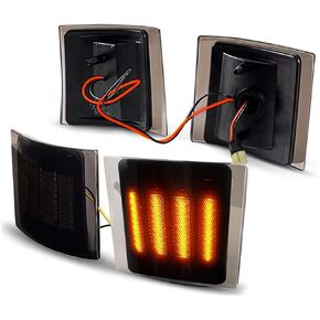 KDM LED Front Bumper Corner Side Marker Light Fit for Chevy Silverado C10 C/K 1500 2500 3500 Blazer Suburban Tahoe 1994-1998 Pickup Truck,Corner Signal Lamp Smoked Lens Bright Amber,4Pack