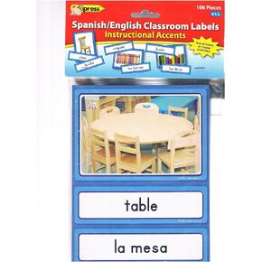 Edupress Spanish/English Classroom Labels Accents (EP63189) 6 x 8 inch