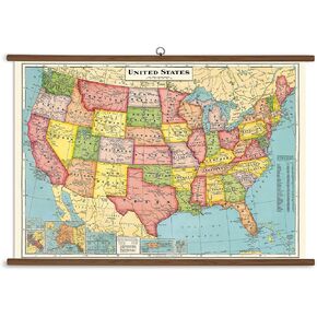 Cavallini Papers United States Map Vintage School Chart