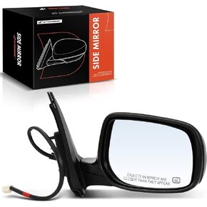 A-Premium Passenger Side Power Door Mirror Compatible with Toyota Corolla 2009 2010 2011 2012 2013 - Heated Manual Folding Black Outside Rear View Mirror - North America Built - Replace# 87910-12D60