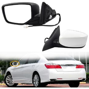 Dasbecan Driver Left Side Mirror Compatible with 2013-2017 Honda Accord With Power Glass Replaces# 76258T2FA11 HO1320272 Outer Rearview Mirror White Color (3Pins)
