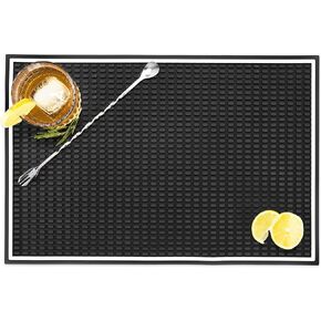 KITESSENSU Heavy Duty Bar Mat - Durable Rubber Bar Mat for Countertop & Home Bar - Large Size Bar Drink Mat for Bartending, Glass Drying & Spill Proof - 18" x 12" x 0.4" in Kuwait