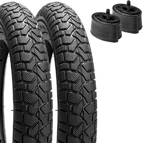 YUNSCM 12.5" Bike Tires 12 ½ X 2 ¼ (57-203) and 12.5" Bike Tubes Schrader Valve with 2 Rim Strips Compatible with 12.5 x 2.25 12 1/2 x2 1/4 Bike BicycleTires and Tubes (P-1199)