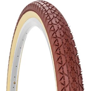 SIMEIQI 1 or 2 Pack Brown 26x2.125 Beach Cruiser Bike Tire Cream Wall with or Without 26x1.75/2.125 Inner Tubes for City Road Hydrid Urban Bicycle Retro Tire