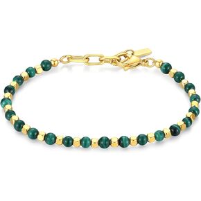 GAVU Men’s Stainless Steel Cubic Beaded Bracelet, Crystal Bracelet for Men