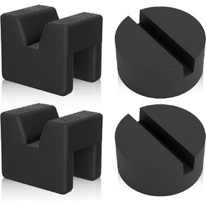 Seven Sparta 2 Types Jack Pad Adapters for Jack Stand and Floor Jack Universal Rubber Slotted Frame Rail Pinch Welds Protector (4 pcs-2 Types)