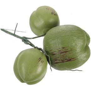 Gadpiparty 1 Bunch Artificial Coconut Fake Coconut Simulation Coconut Plastic Lifelike Coconut for Hawaiian Luau Tropical Jungle Birthday Wedding Party Decorations