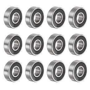 uxcell 4pcs 6202-2RS Deep Groove Ball Bearings 15mm Bore 35mm OD 11mm Thick Carbon Steel Double Shielded ABEC1 Z1 Bearing for Motors