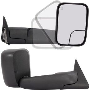 Towing Mirrors Replacement for 1998-2001 Dodge Ram 1500 1998-2002 Dodge Ram 2500 3500 Truck Power Heated Flip Up Extendable Side Tow Mirrors with Support Brackets in Saudi Arabia