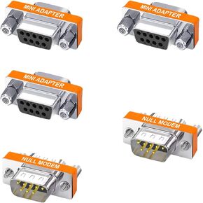 DB9 Null Modem Adapter Male to Male Slimline Data Transfer Serial Port Adapter set of 3