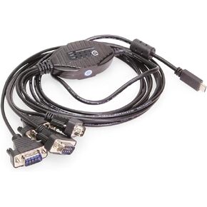 Gearmo 4 Port USB Type-C to Serial Adapter with Per Port LED Rx/TX