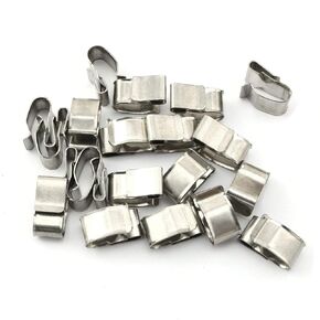 PZRT 20pcs Stainless Steel Solar Panel Cable Clips Trailer Frame Wire Clips, 0.88x0.39x0.24 Inches