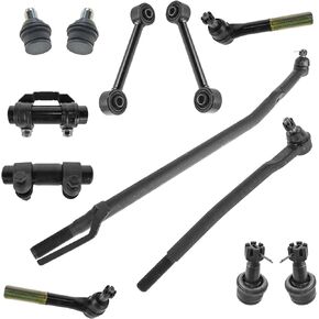 TRQ 12 Piece Steering & Suspension Kit Set Compatible with 2000-2005 Ford Excursion / 1999-2004 Ford F250 Super Duty Truck / 1999-2004 Ford F350 Super Duty Truck