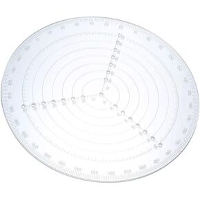 Round Center Finder Compass, Weytoll 200mm/7.9in Clear Acrylic Lathe Centering Tool Circle Gauge for Drawing Circles Wood Turning Lathe Work Tool Circles Diameter