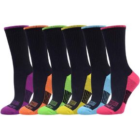 JOYNÉE Womens-Crew-Athletic-Socks Cushion Running Socks with Moisture Wicking for Sports and Daily Wear 6 Pairs