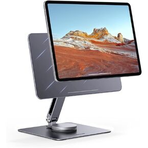 UGREEN Magnetic Tablet Stand Compatible with iPad Pro 12.9 Inch Ipad Air 13 11 Tablet Holder for Desk Adjustable with 360° Rotating Base Foldable Home Office Desk Accessories