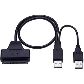 كابل محول USB 2.0 إلى Sata مزدوج متوافق مع Seagate، Fujitsu، WD Digital، Samsung، Vertex، Toshiba، Kingston، Imation، HGST، HP، Cisco، Hitachi، Adata، Dell، القرص الصلب