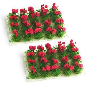 40 قطعة من نموذج مشهد ثابت مصغر لمجموعة الزهور للهندسة المعمارية التي تصنعها بنفسك، ونموذج السكك الحديدية، وديوراما القطار، وتصميم المناظر الطبيعية للحديقة، أحمر in Kuwait