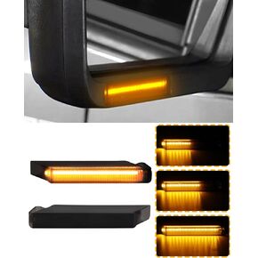 Aexploer Side Mirror Turn Signal Lights Compatible with F150 2004-2014/for Rapt0r 2010-2014/for Expedition 1997-2007/for Mark LT 2006-2008 (Dynmaic Sequential Blinker Smoked Len)