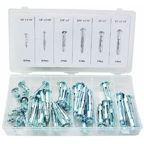 40Pcs Molly Bolt Assortment Kit, Hollow Wall Anchors Perfect for Secure Drywall, Sheetrock and Paneling to Walls or Ceilings