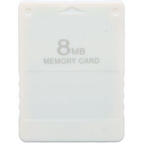 8MB High Speed Game Memory Card, FMCB1.966 Gaming External Data Card Compatible with All 2 and Slim Line Version,Plug and Play,PS2 Console Games Accessories(White)