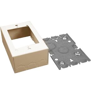 Legrand Wiremold B35 Metal Raceway for Extending Power, 500 Series, 1 Gang Extra Deep Outlet Box, 1 3/4" Deep, Ivory (1 Pack)