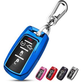 QBUC for RAM Key Fob Cover with Keychain Clip Soft TPU Key Case Compatible with 2019 2020 2021 2022 Dodge Ram 1500 2500 3500 4500 5500 Smart Remote Accessories (Blue)