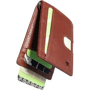 Swear Brands Ethically Sourced Slim Minimalist Bifold Wallet for Men and Women. RFID Blocking with Money Clip and Pull Tab Combo. 14 Card Holder.