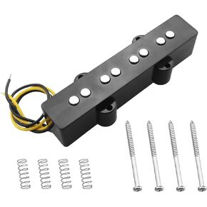95mm Open Ceramic Bass Bottom Pickup 4-String Jazz Bass Bridge Pickup for JB Style Electric Bass Guitar Pickup Part with Screw Spring Black