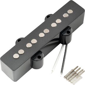 Artec JOA5 Alnico 5 Vintage Tone Jazz Bass Pickups Neck Bridge Pickups Set for 5 String J-Bass Electric Bass, Black