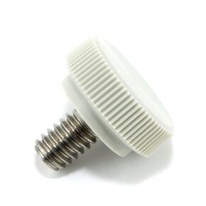 #8-32 x 1/4" Thumb Screw Stainless Steel - Gray Knurled Round Plastic Knob - Standard/Coarse Thread Thumbscrew - Length: 0.250" - Proudly Built in USA - Package of (4)