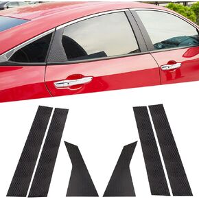 TOMALL Car Window Pillar Post Vinyl Stickers Compatible with Honda 10th Gen Civic 2016-2021 Carbon Fiber Window Column Stickers Overlay Wrap Trim Car Exterior Accessories Decoration (Carbon Fiber)