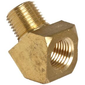 Anderson Metals-06124-06 Brass Pipe Fitting, 45 Degree Barstock Street Elbow, 3/8" Female Pipe x 3/8" Male Pipe