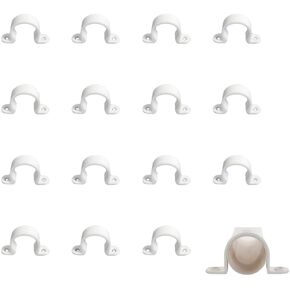 15pcs 1 Inch PVC Pipe Straps, 2 Holes Plastic Conduit Strap for PVC Pipes, Conduit and Cables