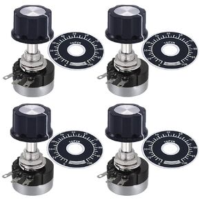 RV24YN20S Carbon Film Rotary Taper Potentiometer，4pcs B102 1K Potentiometer Single Turn Carbon Film Rotary Taper Potentiometer Used for Inverter Speed Regulation