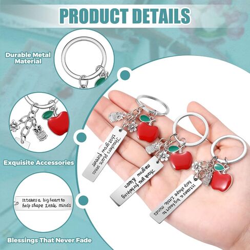 Kigeli 48 Pcs Teacher Appreciation Gifts Thank You Teacher Keychains Organza Drawstring Bags Thank You Tags Students Graduation Present for Women Men Teachers(Rectangle) in Saudi Arabia
