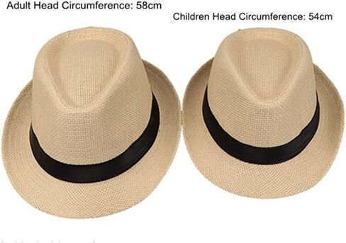 Straw Fedora Hat Wide Brim Summer Beach Sun Cap Panama Hat for Men Women in Saudi Arabia